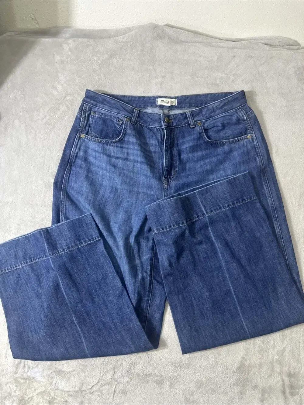 Madewell Superwide Leg Jeans Women’s 14W Dark Wash High Rise Wide Leg